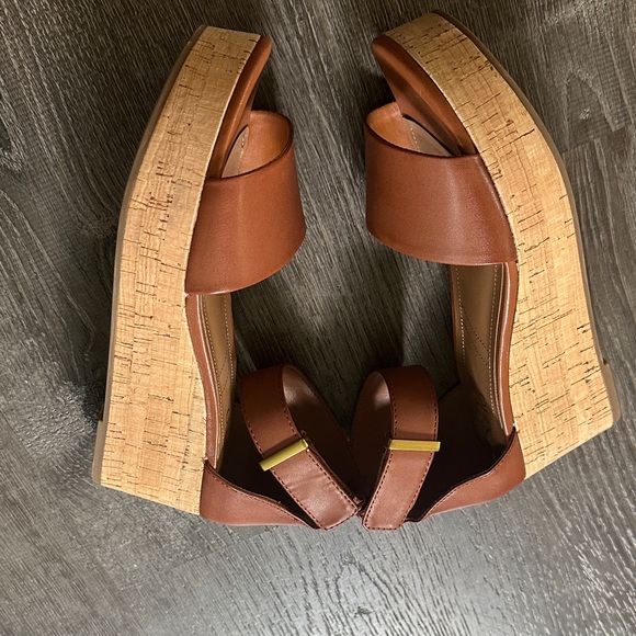 Franco Sarto Tan Cork Wedge Sandals - Picture 1 of 8